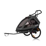 02lionelo cama djecja kolica i prikolica za bicikl za dvoje djece black onyx