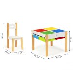 05 ecotoys stol sa spremnikom i ladicama za igracke i dvije stolice