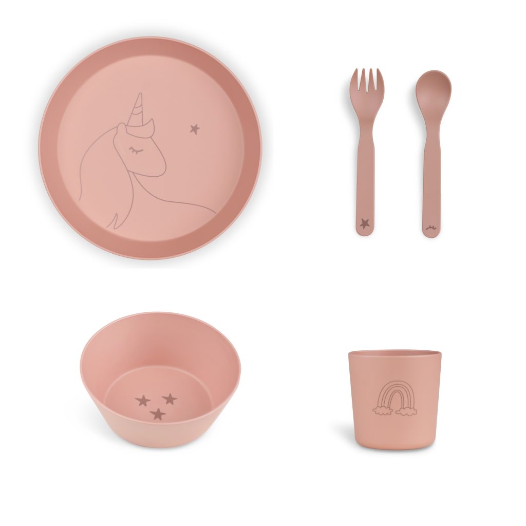 Z1031 Bio Based Tableware Set Unicorn Blush Pink Extra 1 2