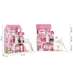 ecotoys drvena kucica za lutke s liftom i toboganom 06