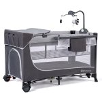 kinderkraft putni krevetic leody siva s dodacima 03