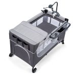 kinderkraft putni krevetic leody siva s dodacima 18