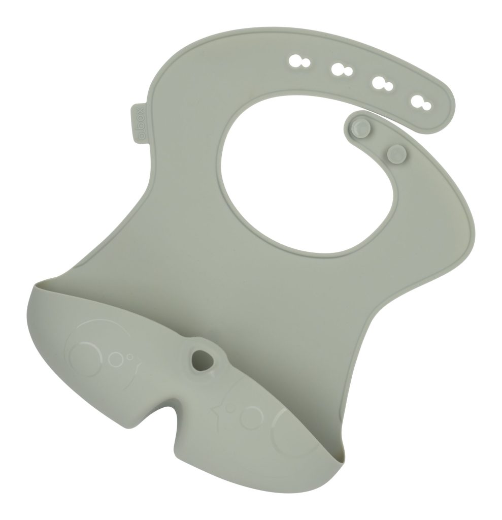 Silicone Travel Bib Sage 3